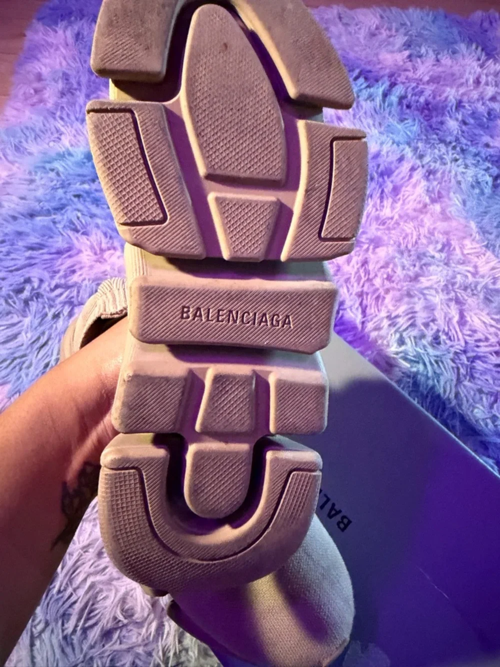 Balenciaga Nude Knit Sock Sneaker - Picture 5 of 5